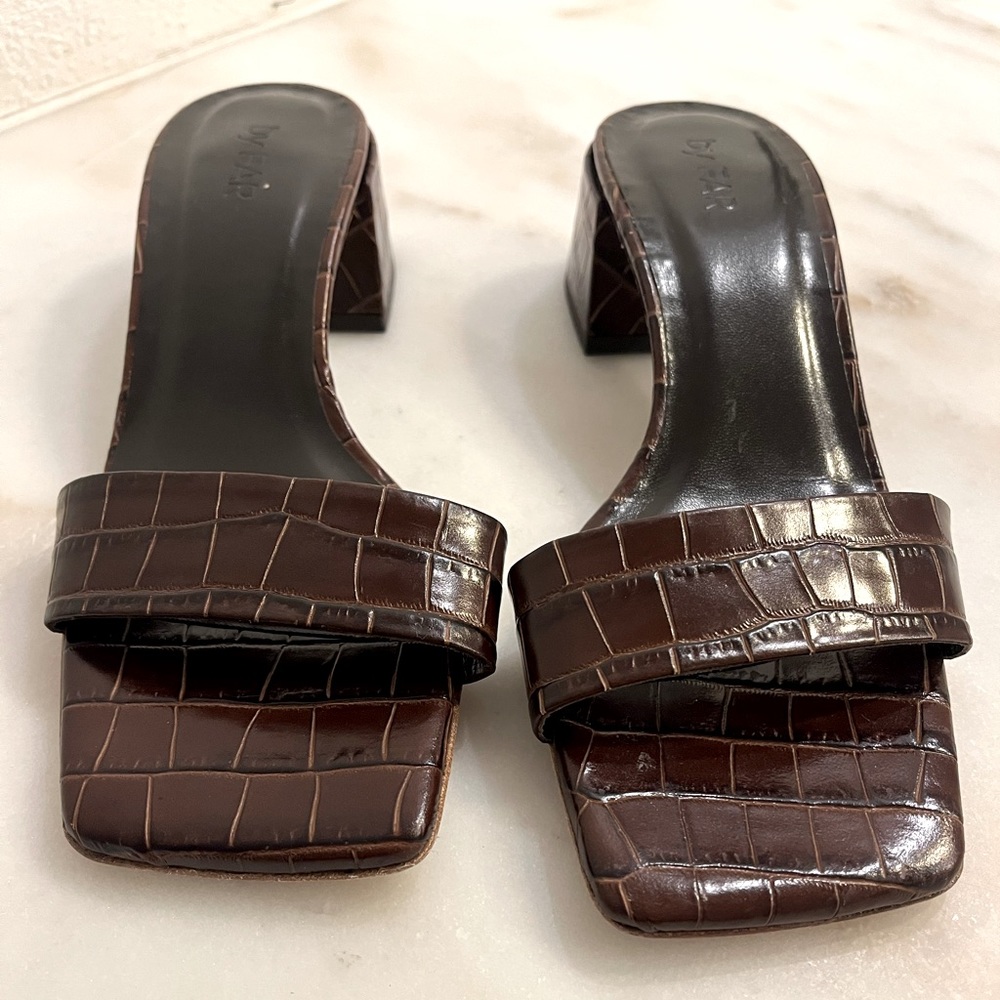 By Far Courtney Croc Slides, Size 8